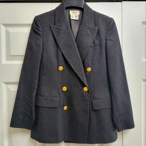 Talbott 2p 100% Gray wool double breasted blazer
